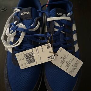 Adidas Men's Royal Blue and White Sneakers